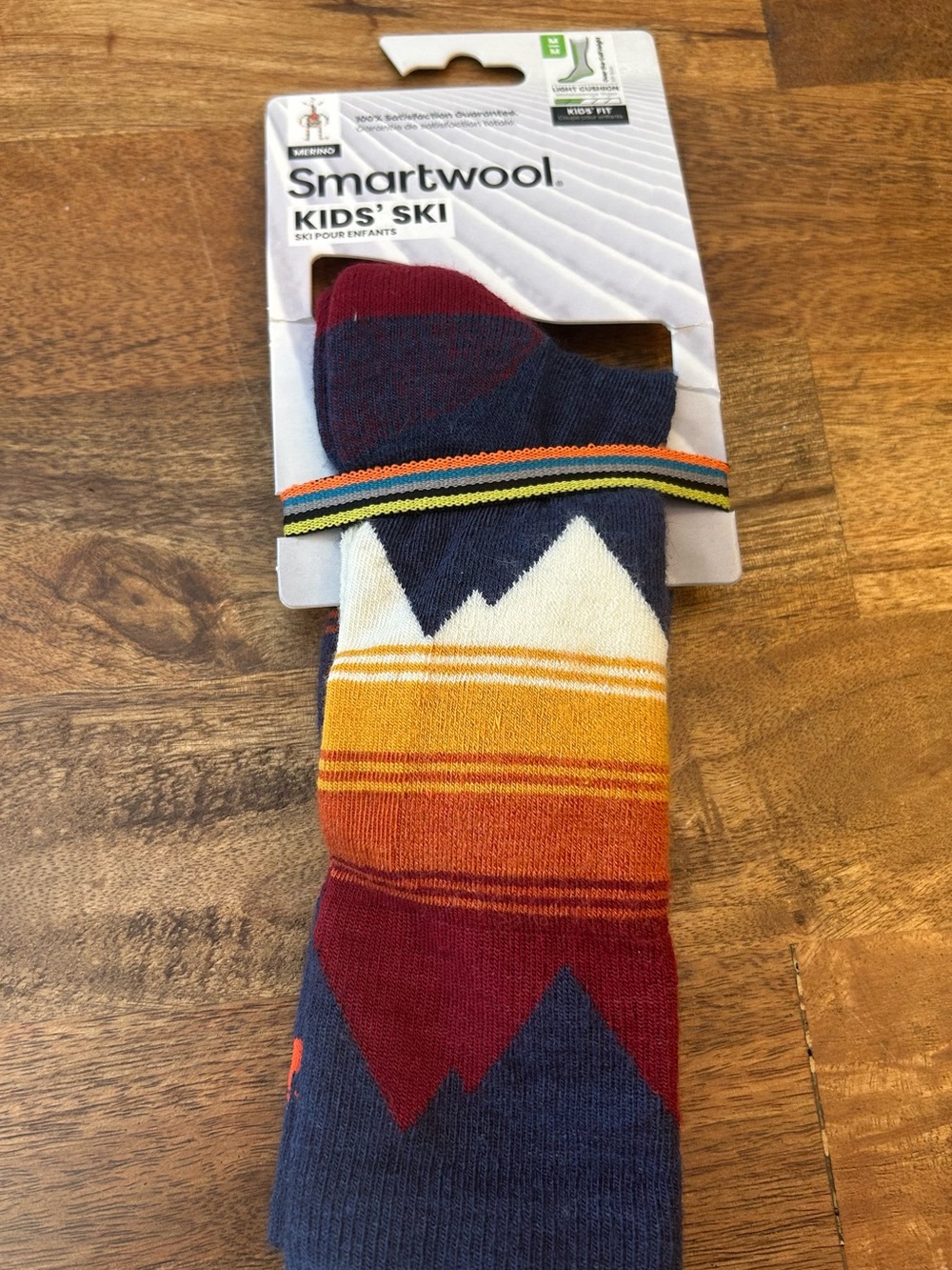 NWT Smartwool Kids Ski Socks Merino Wool Light Cushion M Alpine Blue